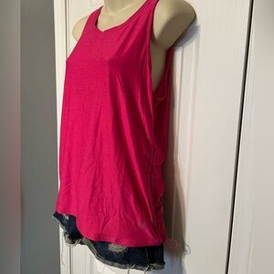 We Wonder Pink ladies tank drawstring sides